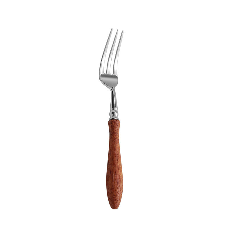 304 Stainless Steel Rosewood Wooden Handle Knife Fork And Spoon Tableware