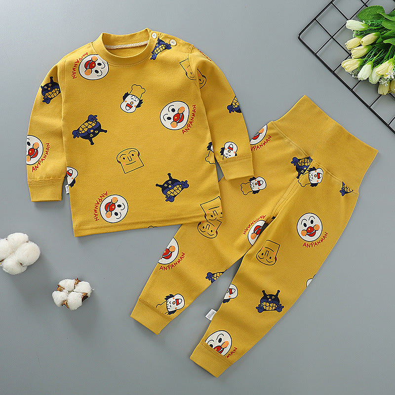 Autumn and winter children's cotton high-waist belly-protecting autumn clothes long trousers