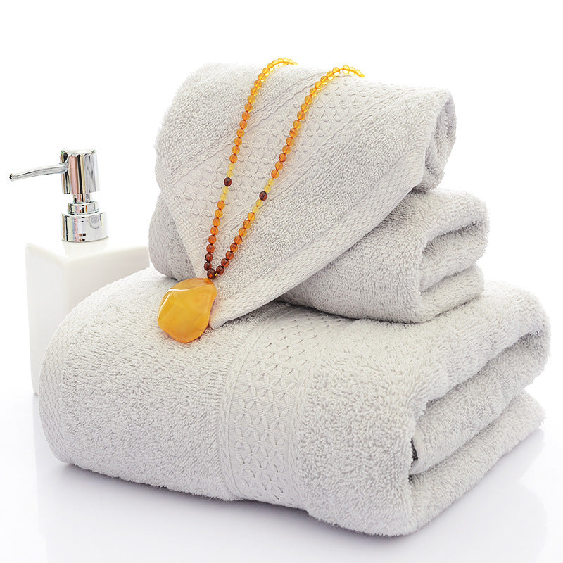 Bath Towel Long Staple Cotton Padded Towel Towel Square Plain Color