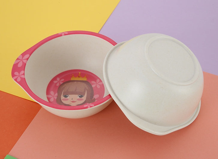Bols pour bébé en fibre de bambou naturelle, motifs animaux de dessins animés, vaisselle pour bébé, assiettes portables pour enfants, nourrissons et tout-petits
