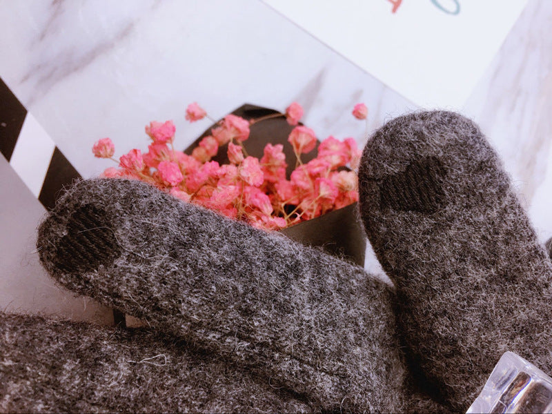 Cute Warm Touch Screen Thickened Warm Finger Gloves
