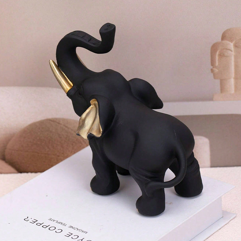 Cross-border Foreign Trade Home Desktop Decorative Resin Crafts Black Elephant Ornaments