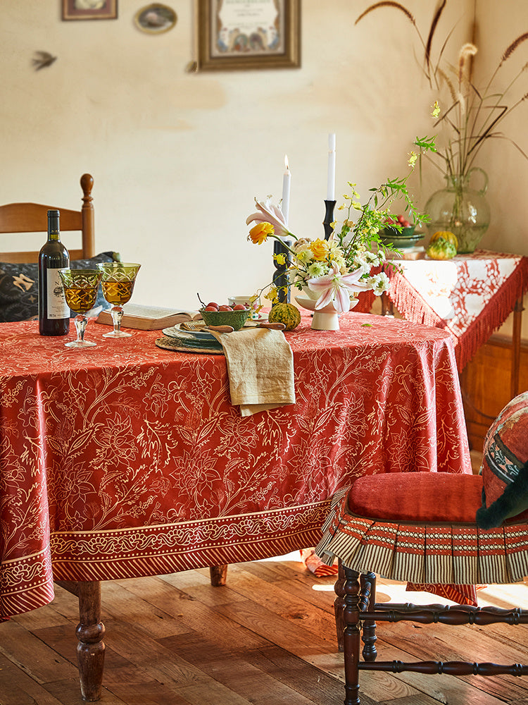 Rectangular Embroidered Atmosphere Waterproof Tablecloth