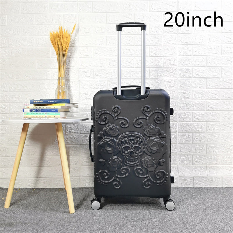 Skull Scratch-resistant Frosted Trolley Case