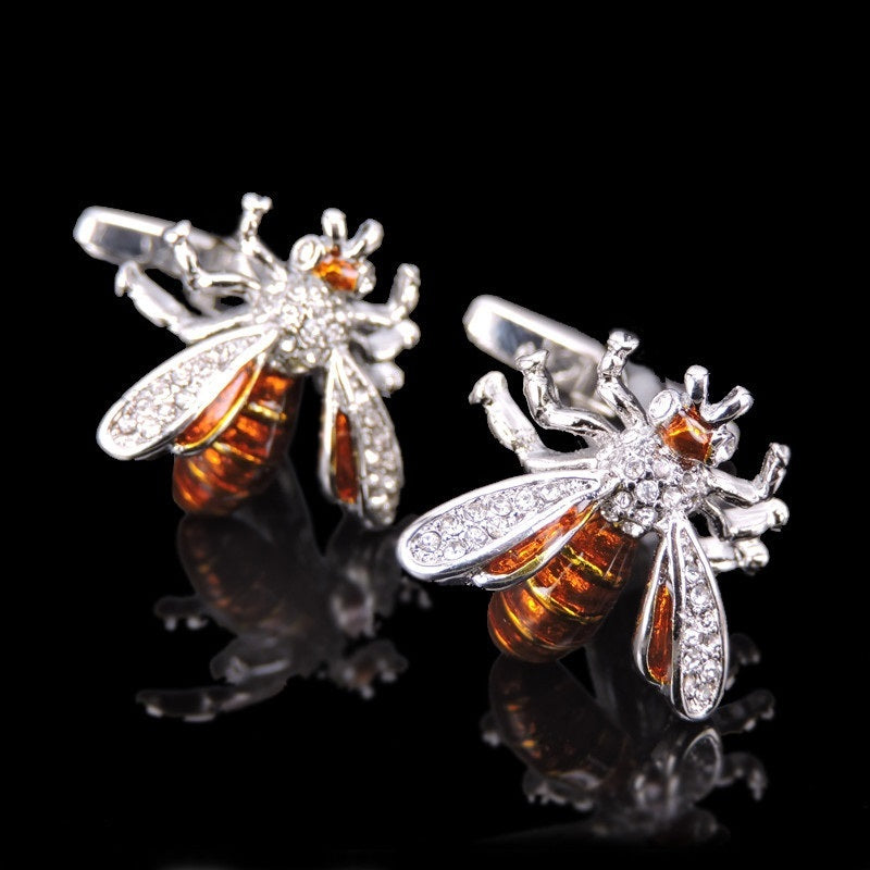 Men's Shirt French Cufflinks High Quality Enamel Vintage Pattern Laser Metal Cube Cufflinks