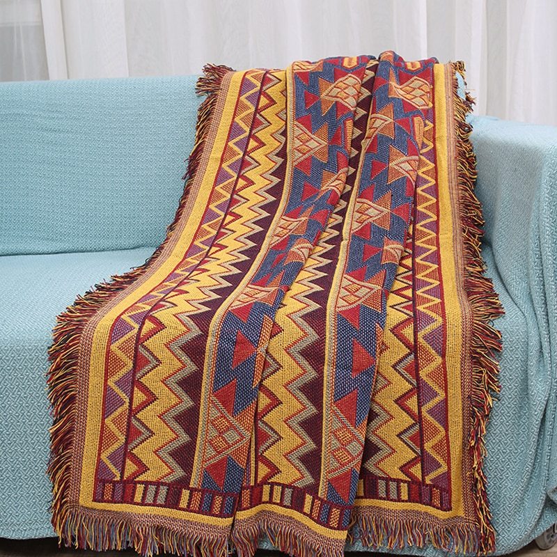 Three-layer travel blanket for sofa towel thick cotton blanket