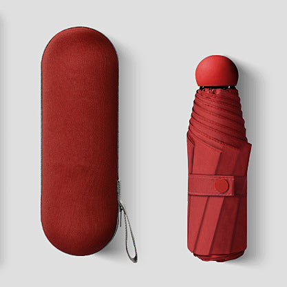 Sunshade and UV protection folding capsule umbrella