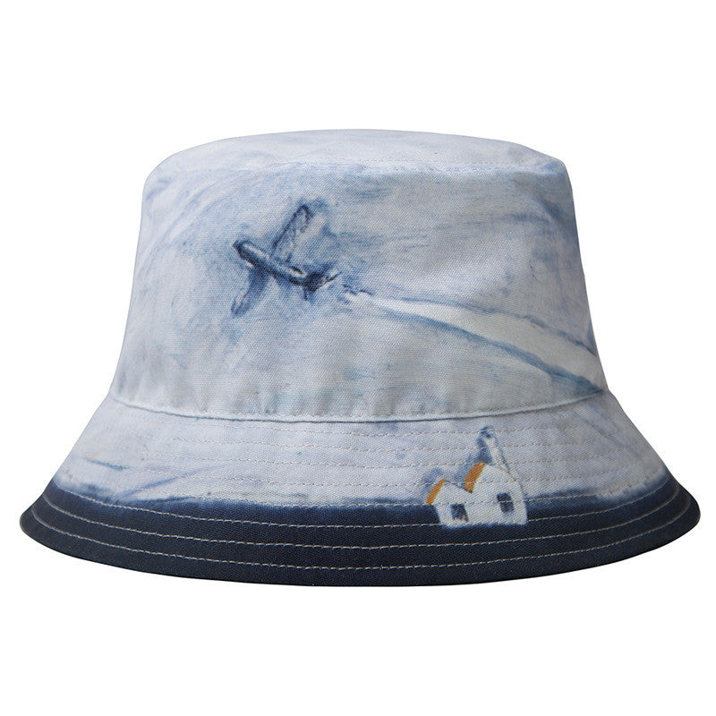 Summer canvas print fisherman hat