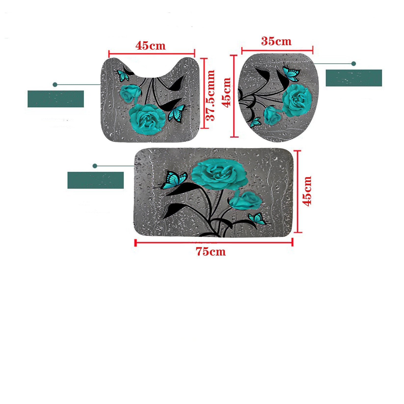Shower Curtain Digital Printing Toilet Three-piece Set Four-piece Set