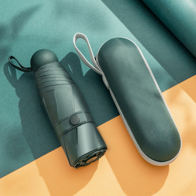 Sunshade and UV protection folding capsule umbrella