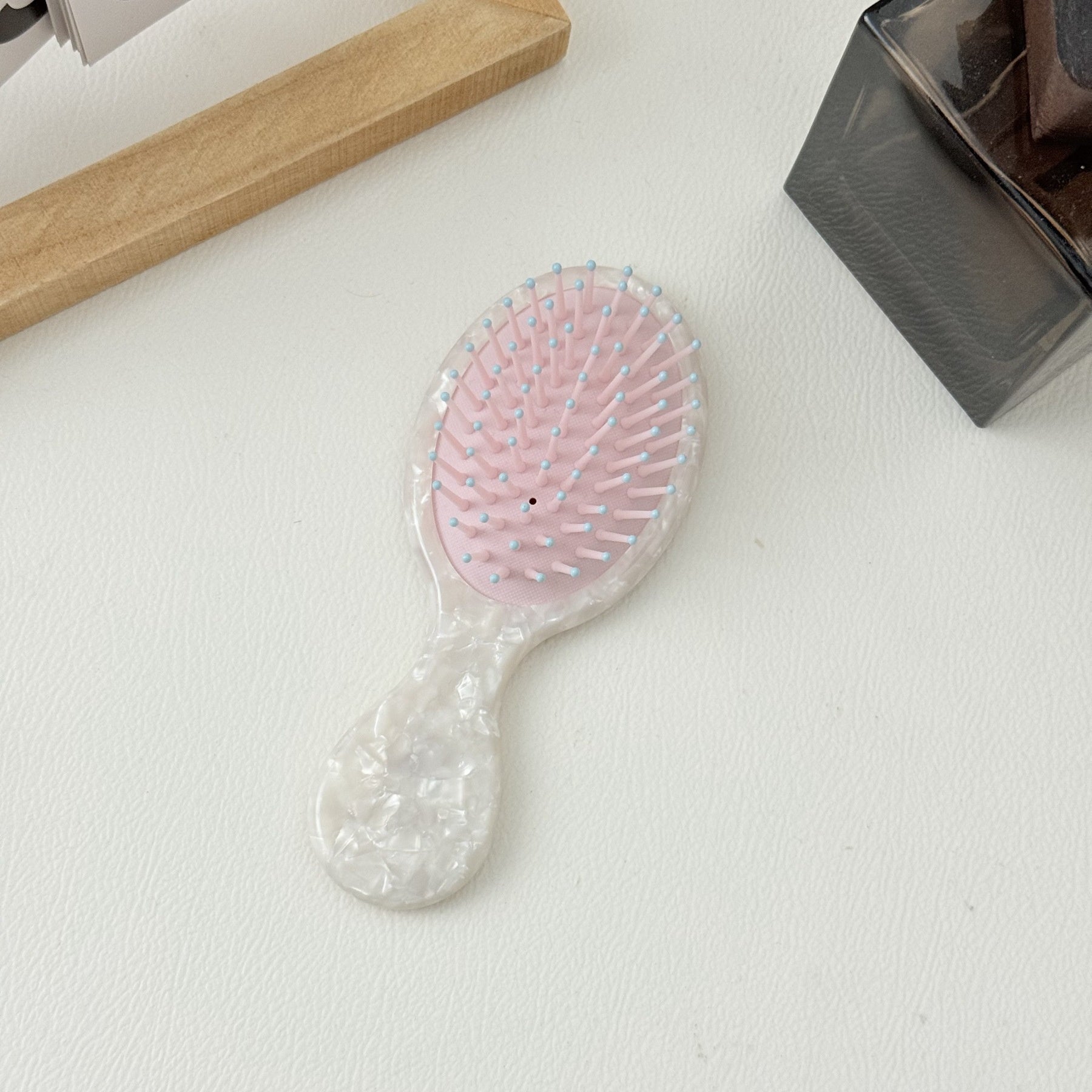 Simple Colorful Acetate Air Cushion Hair Comb With Personalized Name