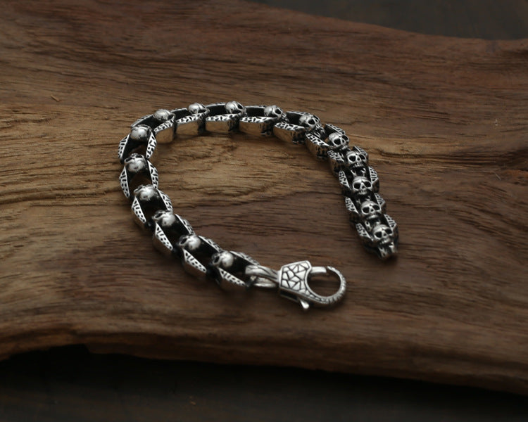 Men's Thai Silver Skull Bracelet