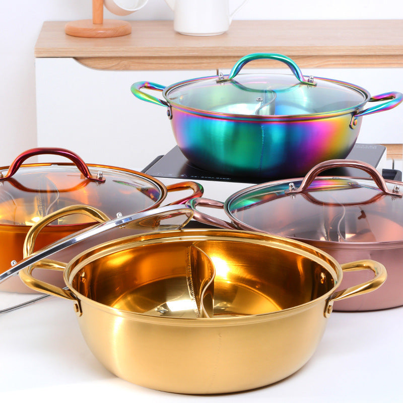 Titanium Plating Stainless Steel Mandarin Duck Hot Pot