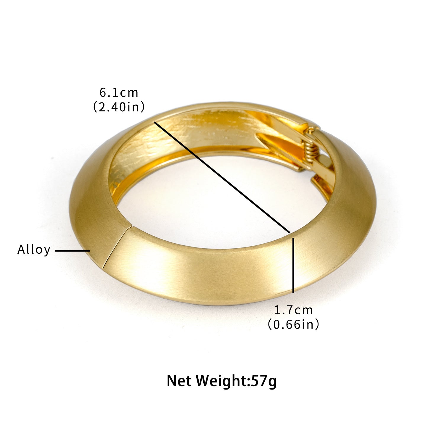 Retro Brushed Golden Simple Bracelet For Women