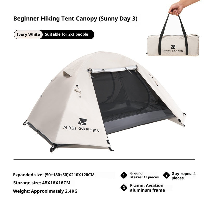 Outdoor Equipment Rain-proof Thickened Camping Three-point Tent Windproof Sunscreen Portable Folding Tent