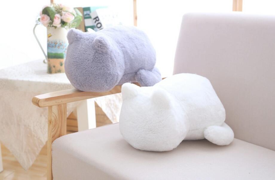 Pure Color Back Cat Plush Doll Fashion Cute Stuffed Animal Simple Plush Toy Room Decorations Girlfriends Birthday Holiday Gifts