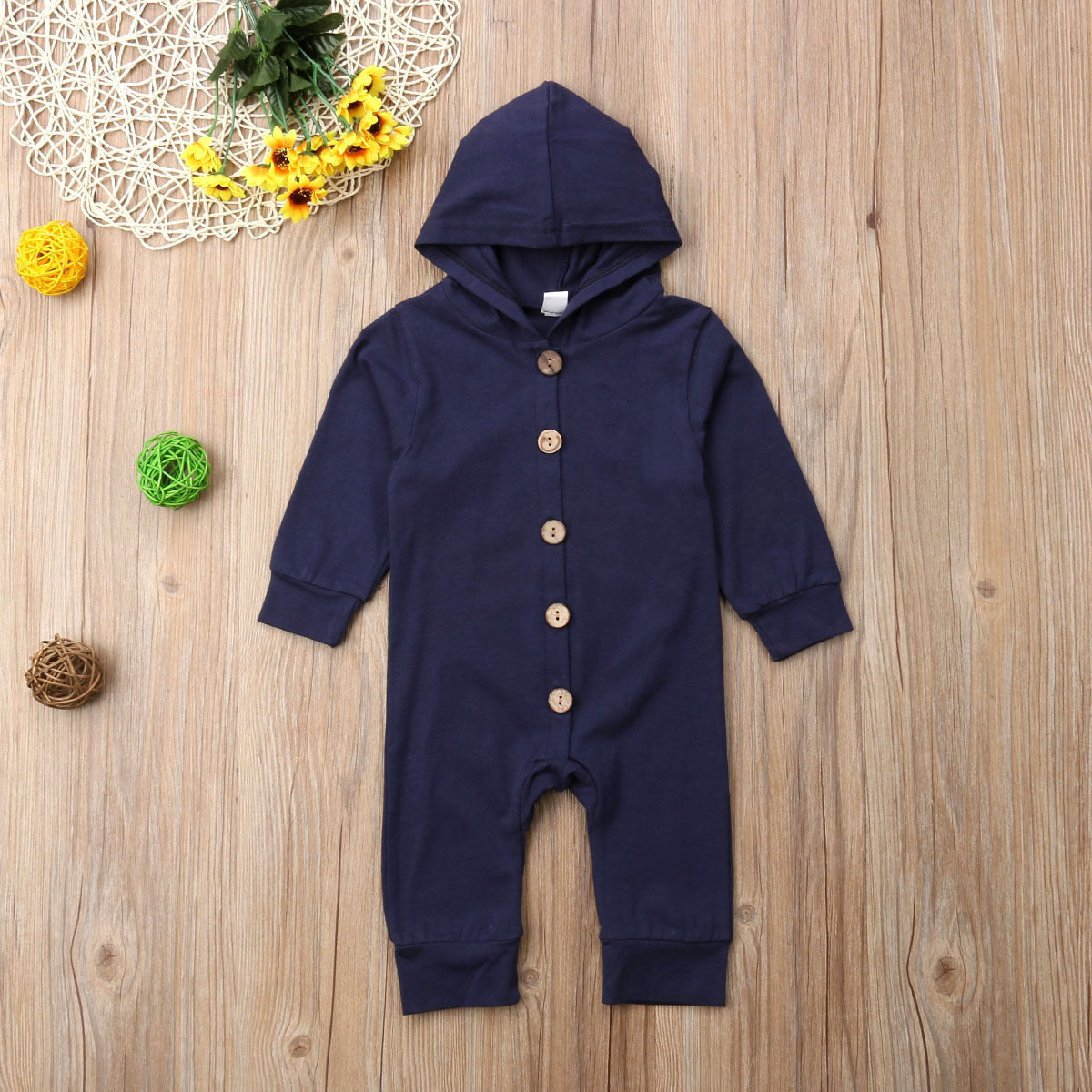 Hooded Single Breasted Baby Romper