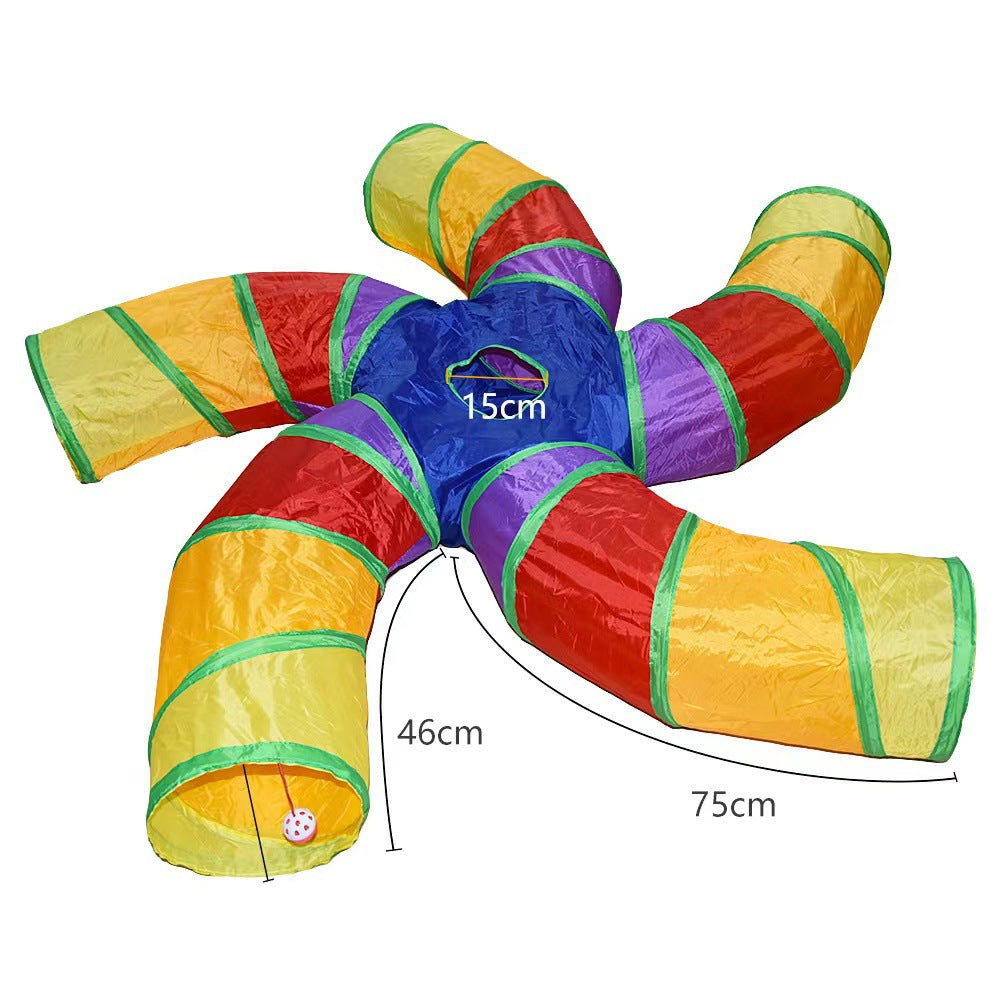 Pet Tunnel Cat Rainbow Interactive Toy