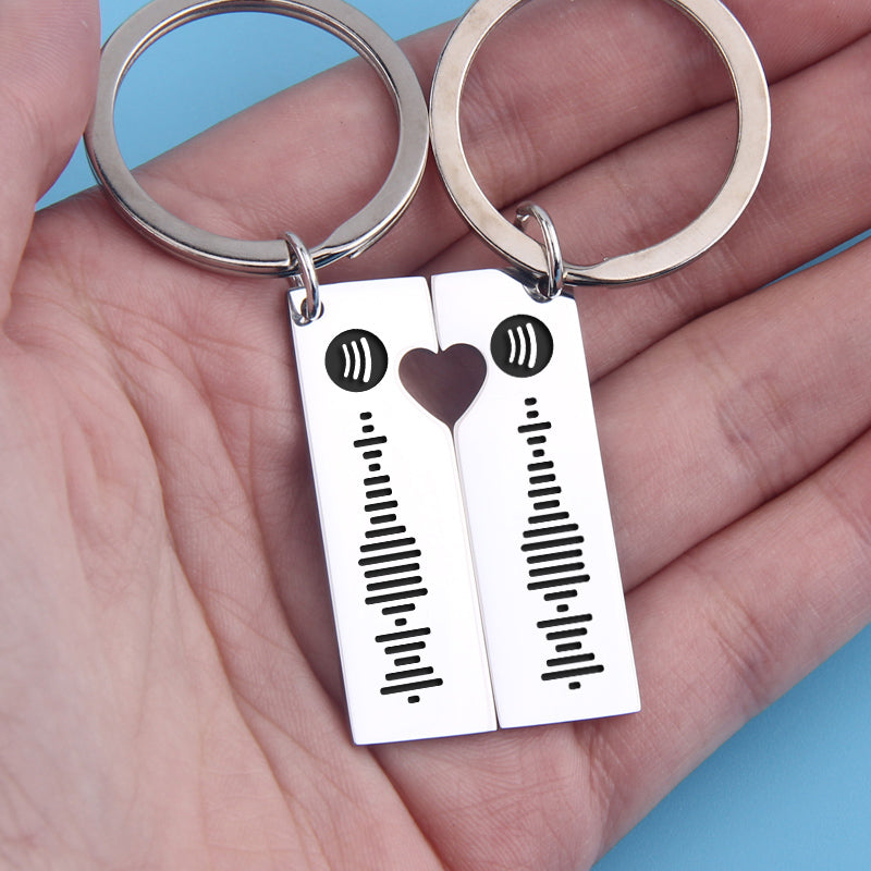Laser engraved stainless steel keychain