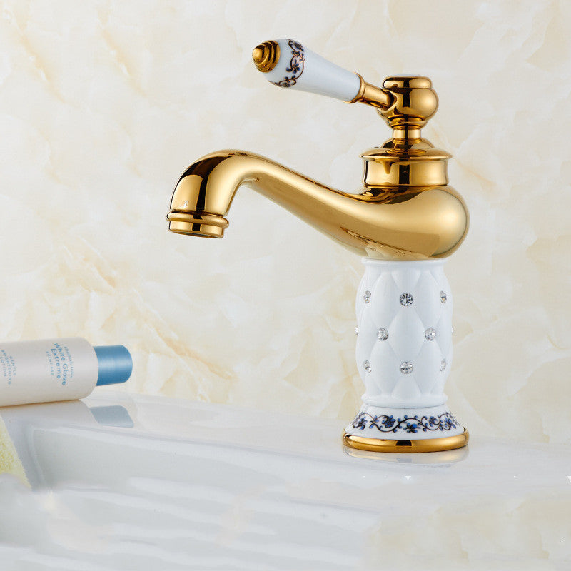 Rotating hot and cold faucet