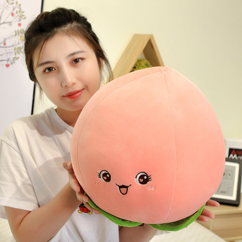Cute Peach Fruit Pillow Stuffed Plush Toy