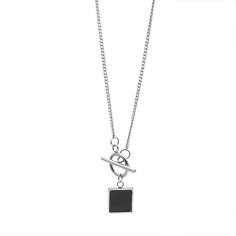 Trendy Male Hip-hop Titanium Steel Geometric Necklace