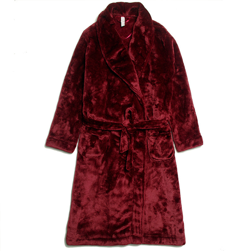 Men's And Women's Mink Fleece Home Night Gown Bathrobes