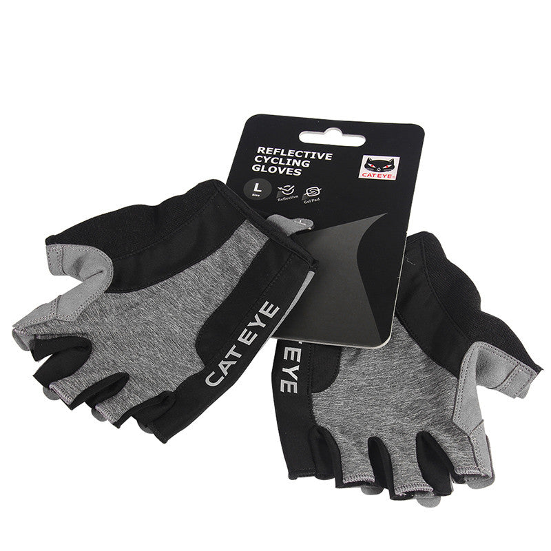 Cycling shock-absorbing non-slip short finger gloves