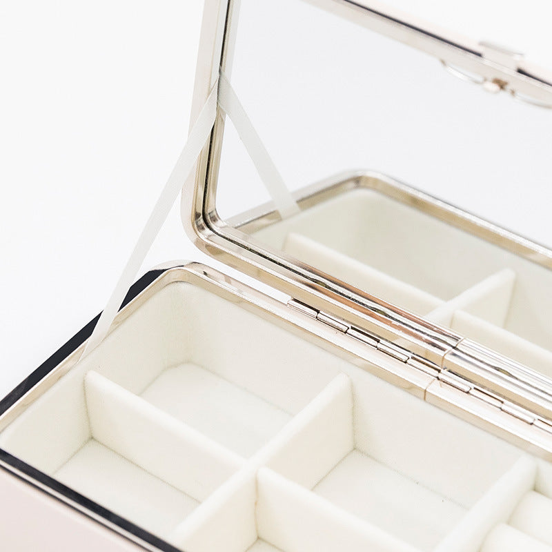 Jewelry storage box PU jewelry box portable household large capacity jewelry box