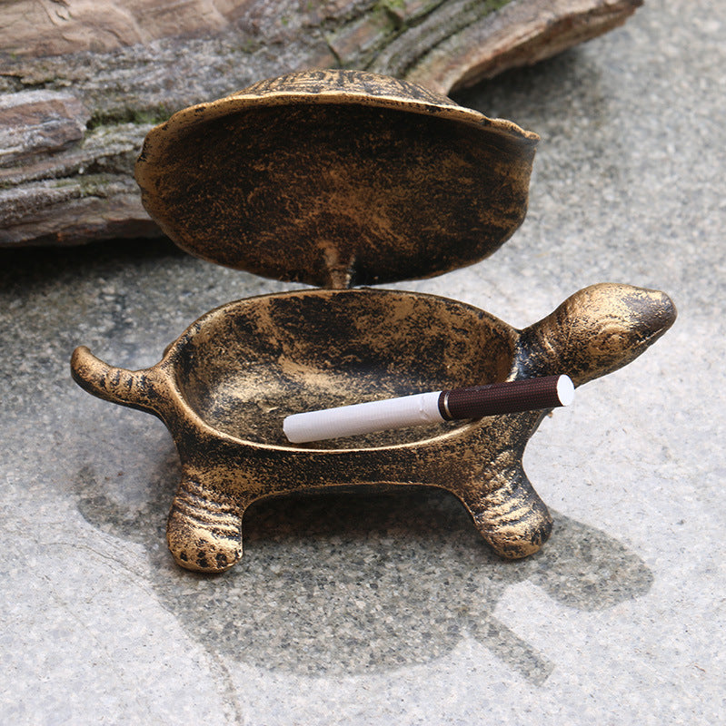 Creative Nostalgic Full Cast Iron Tortoise Ashtray