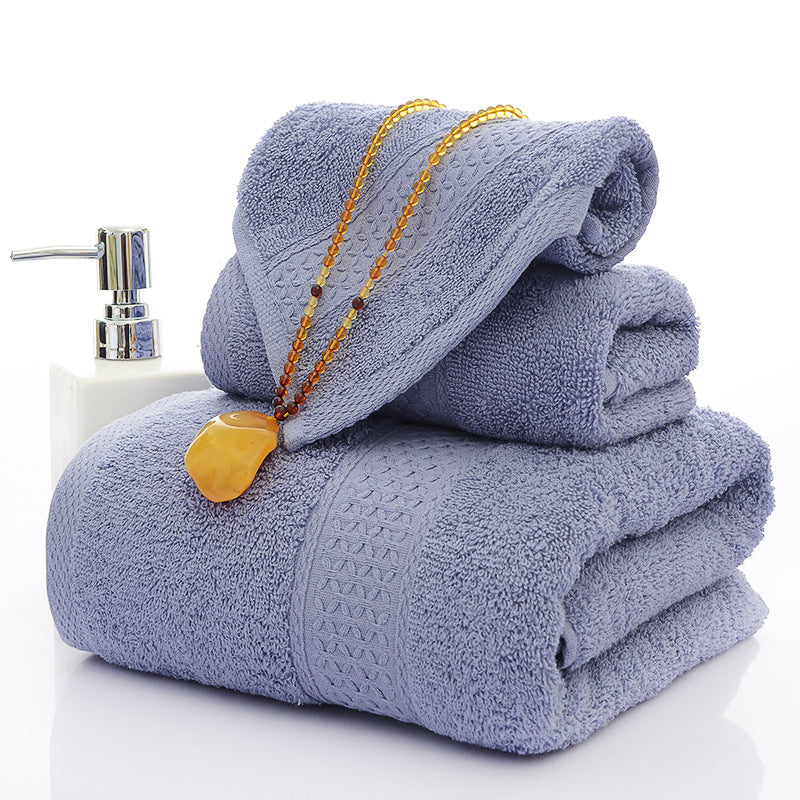 Bath Towel Long Staple Cotton Padded Towel Towel Square Plain Color