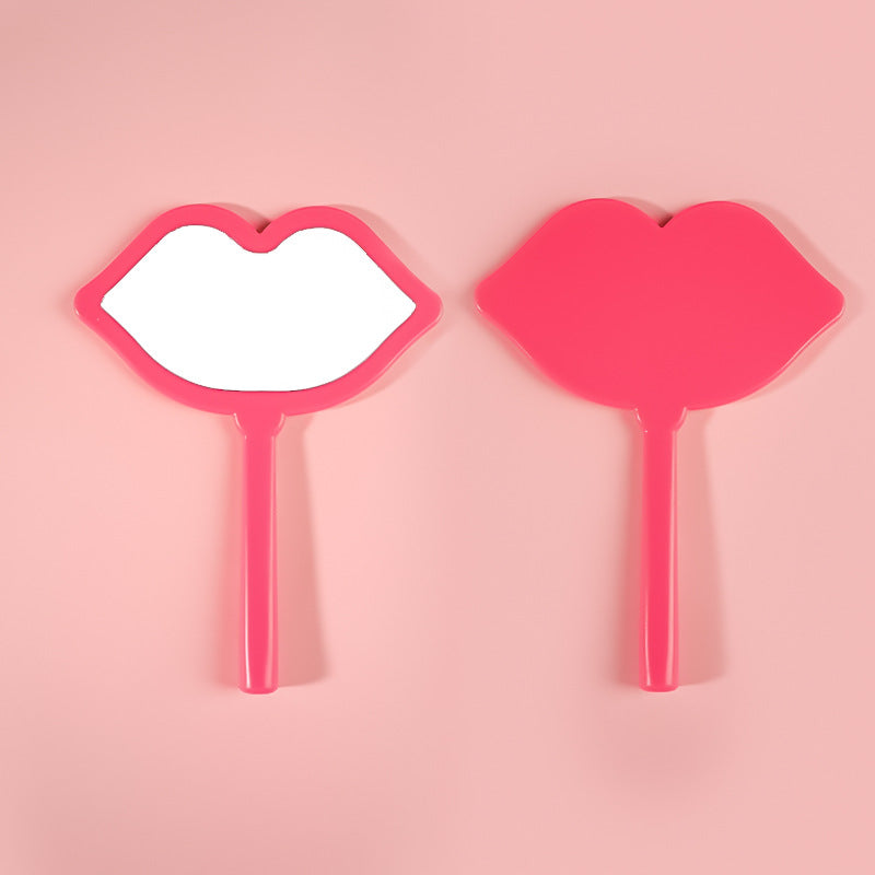 Lip Hand-held Makeup HD Portable Makeup DIY Mini Mirror
