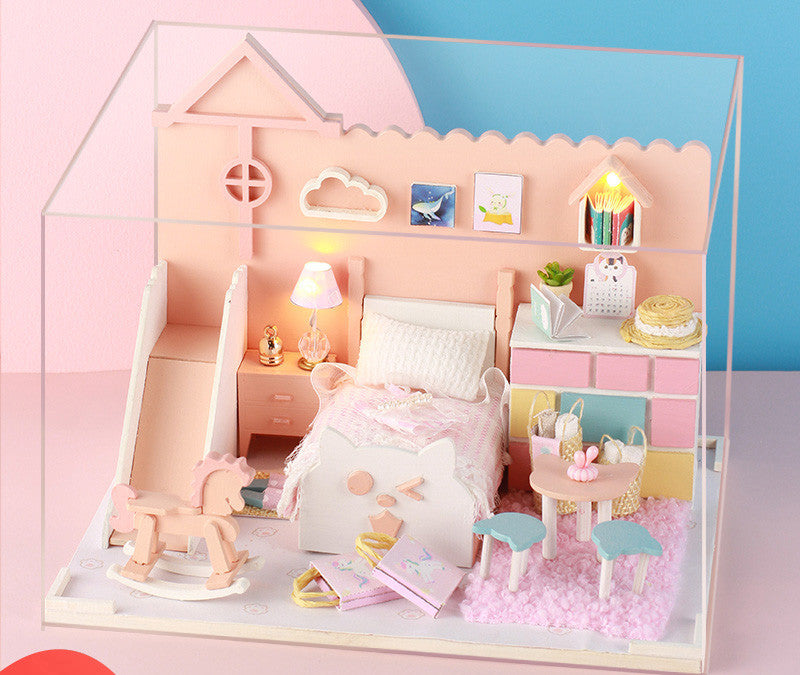 Small house model assembled villa house toy