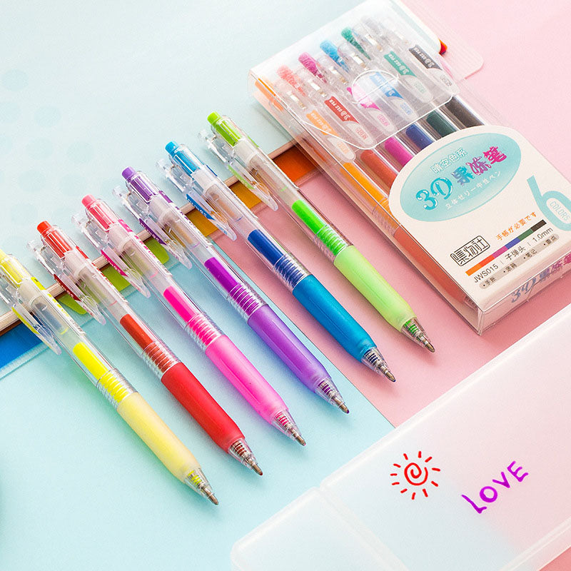 Piece Set of 3D Jelly Pen Painting Pen Set