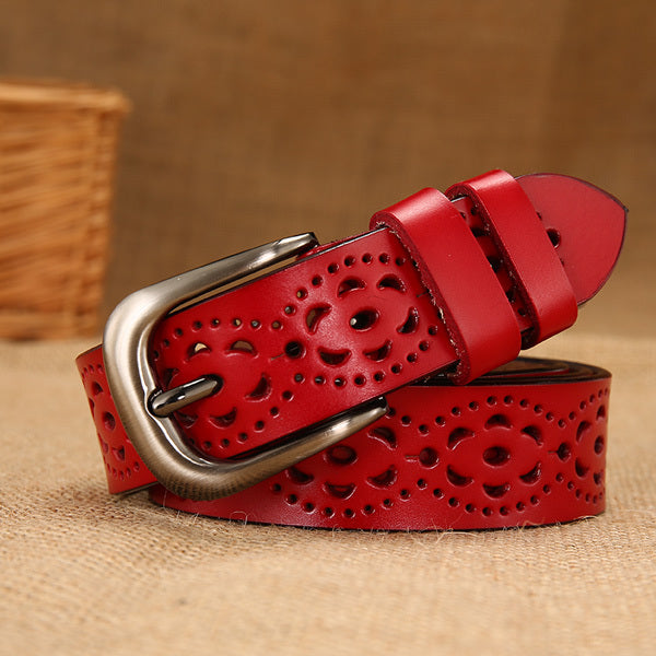Ceinture creuse en cuir pour femme