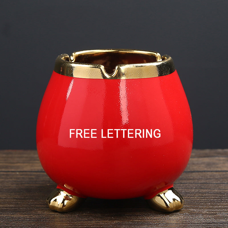 Ceramic Ashtray Creative Household Trend Windproof And Fly Ash Office Living Room Personality Big Ashtray
