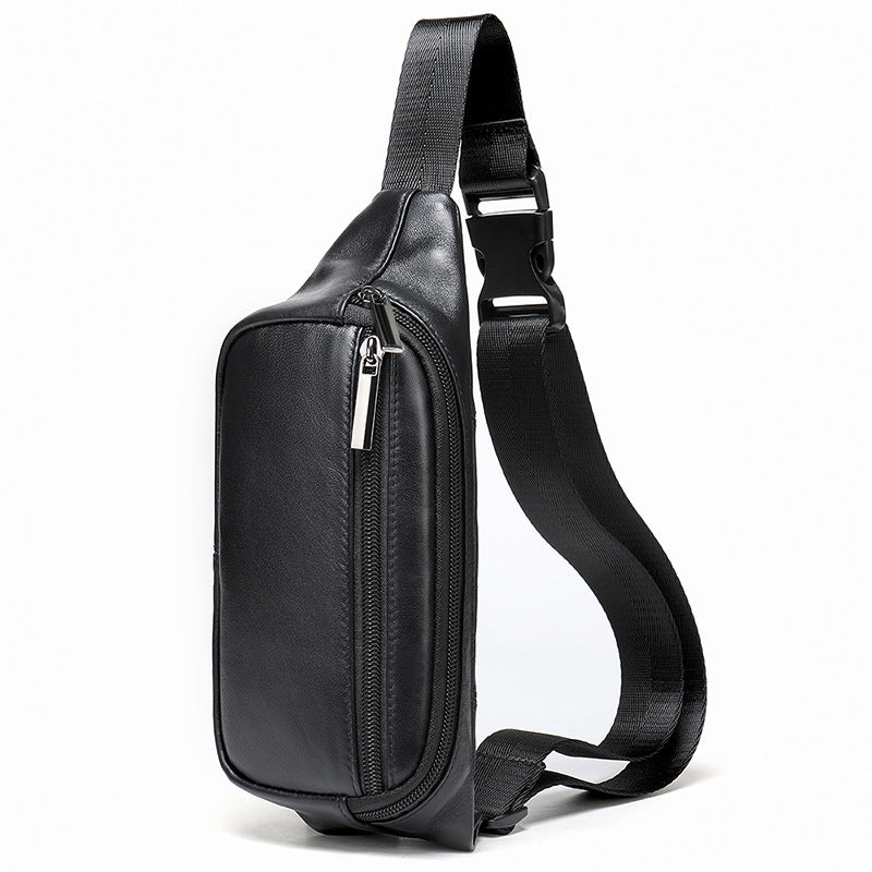 Sheepskin Waist Bag Men's Leather Chest bag Multifunctional Practical Retro