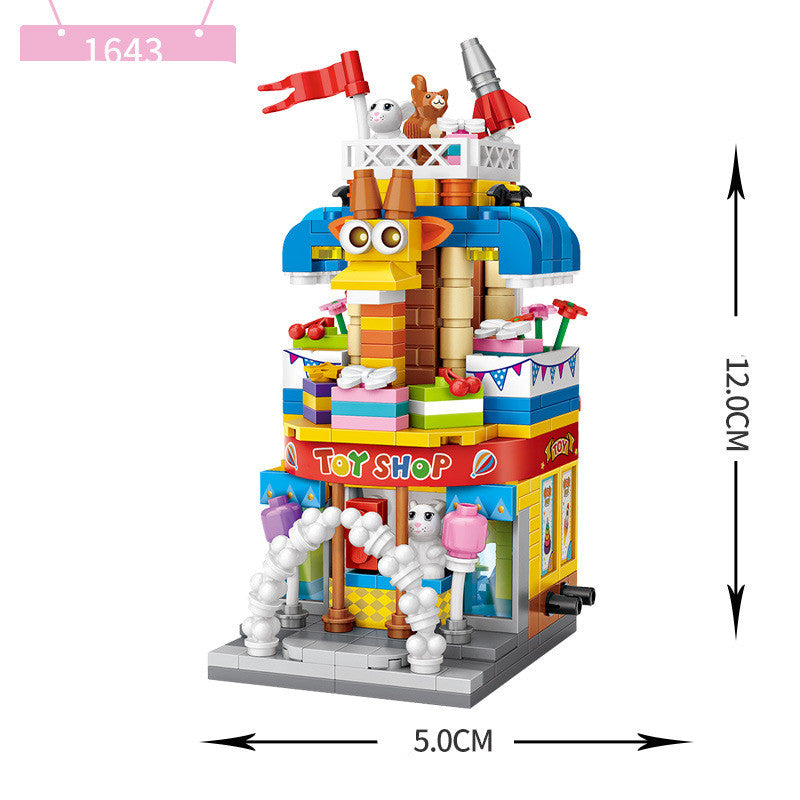 Mini street view puzzle assembled house toy