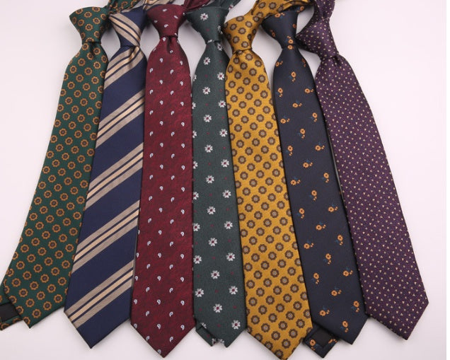 Men's Polyester Striped Flower Fashion Business Formal Tie