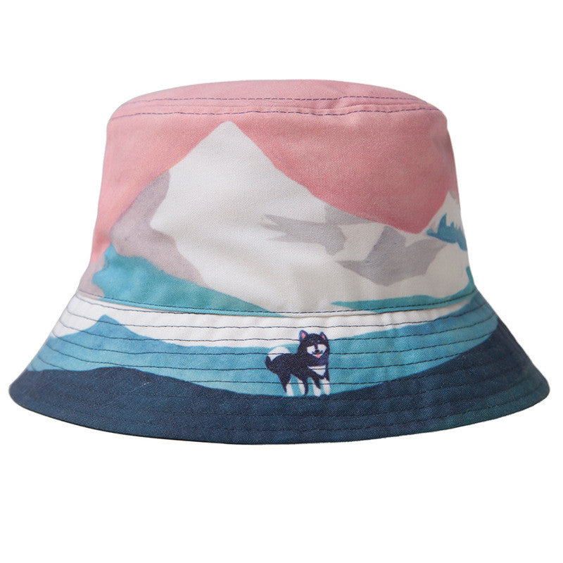 Summer canvas print fisherman hat