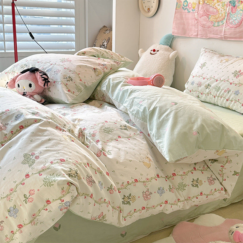 Four-piece Bed Set Pure Cotton Student Dormitory Duvet Cover Sheets