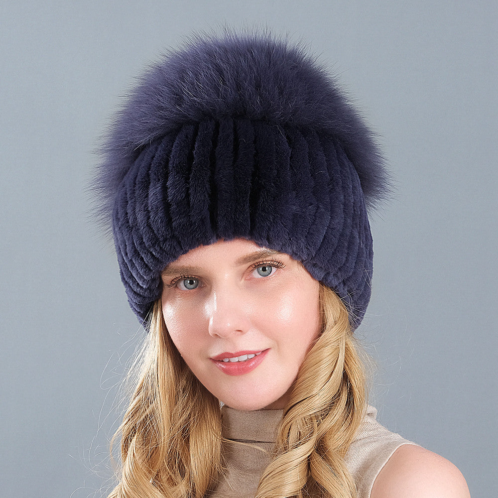 Korean Style Knitted Earmuffs Straw Hat Women