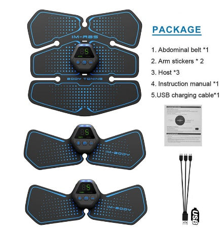 6 Pieces Abdominal Stickers Fitness Equipment Smart Belly-building Instrument Lazy Belly-building Belly-contracting Abdominal Muscle Sticker Pulse Massager