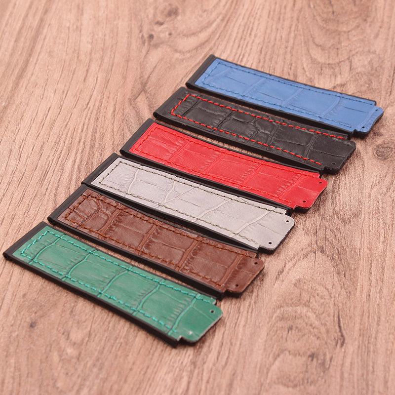 Leather Rubber Strap Men's Watch Accessories