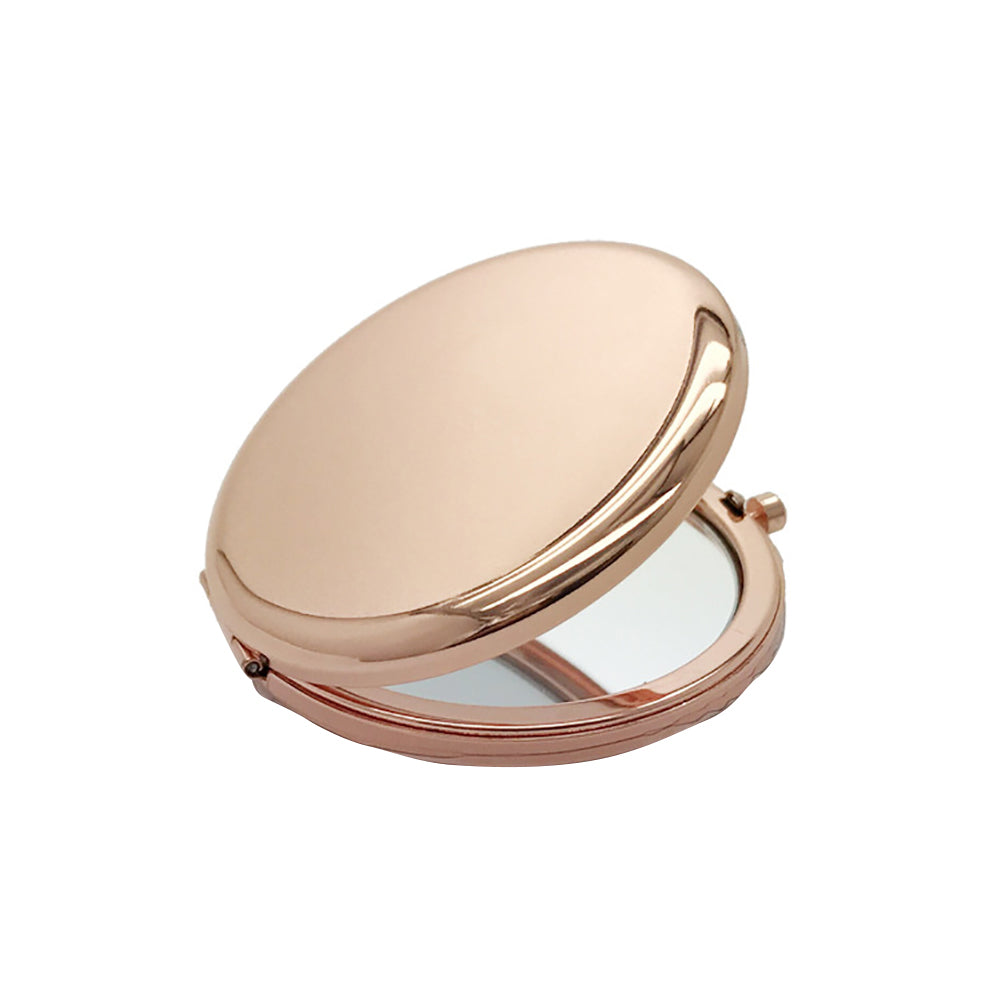 Double-sided folding metal makeup mirror