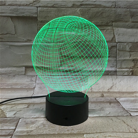 Colorful three-dimensional basketball decoration night light