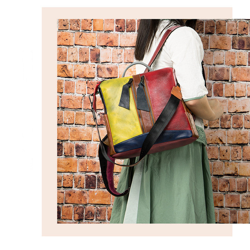 Street Cool Retro Color Rubbing Multifunctional Shoulder Bag