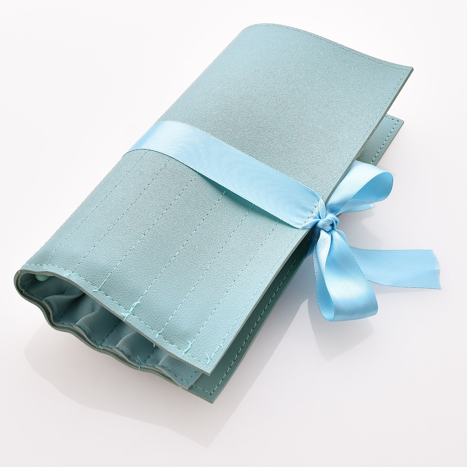12 pinceaux de maquillage bleu clair