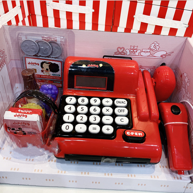 Children's play house toy cash register simulation radio