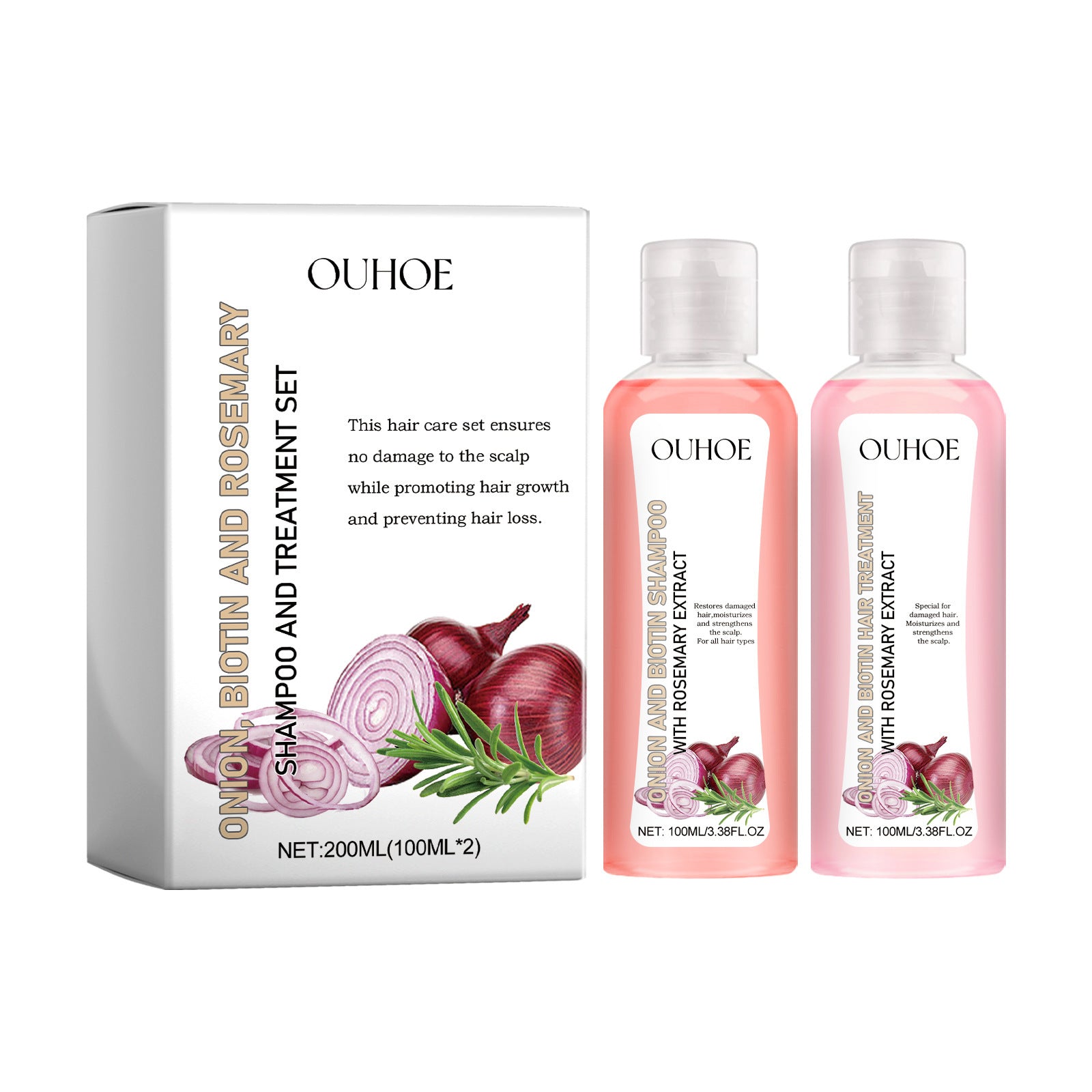 Onion Biotin Rosemary Hair Washing Set Nourish Hair Root Scalp
